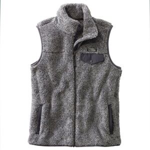LLBean zip front vest. Heathered Gray. Size M